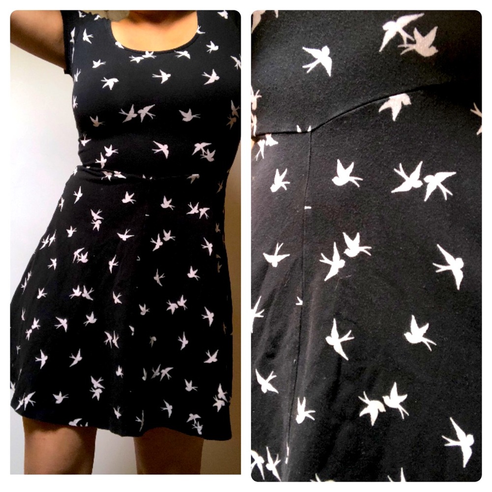 🖤  Black and White Swallow Dress 🖤